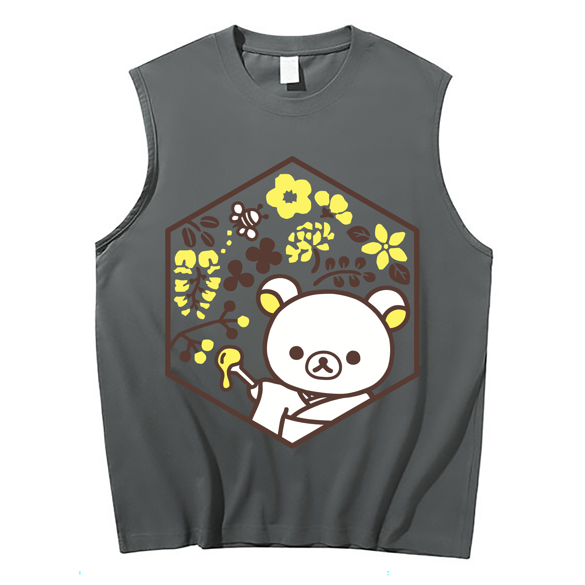 （画像用） リラックマ リラックマ キイロイトリ Rilakkuma Korilakkuma Kiiroitori コットン100％タンクトップ（フロントプリント）